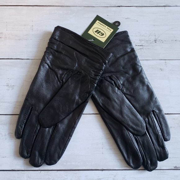 GH Womens Ladies Fine Leather Black Driving Gloves MEDIUM NWT - Picture 2 of 8